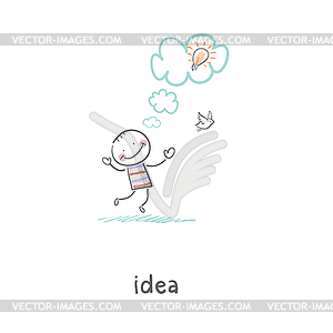 Birth of an idea.  - color vector clipart