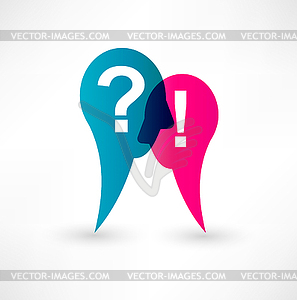 Exclamation mark and question mark icon - vector image