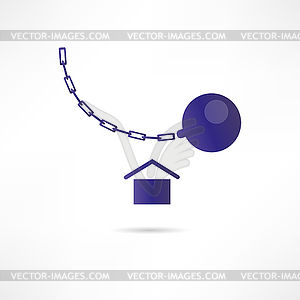 Demolition house - vector clipart