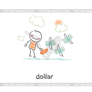 Man and money.  - vector EPS clipart