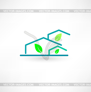 Eco house icon - vector image