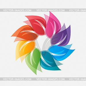Colored leaves icon - vector clipart