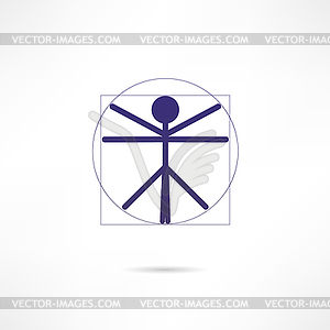 Vitruvian Man icon - vector clipart