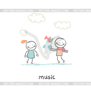 Musical gift - vector image