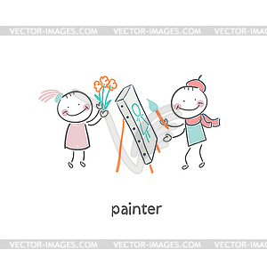 Artist painter - vector clipart