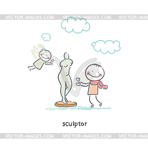 Sculptor - stock vector clipart