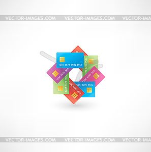 Credit cards icon - vector clip art