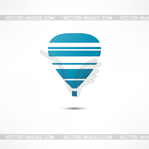 Hot air balloon icon - vector clip art