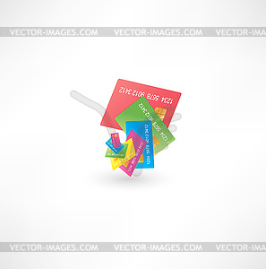 Кредитные карты иконка - векторное изображение клипарта