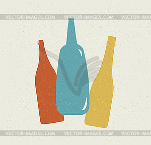 Bottle background. Retro poster - vector clipart