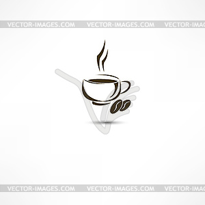 Cup of coffee icon - vector clip art