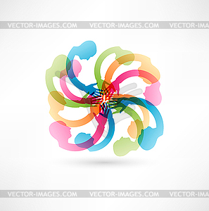 Teamwork hands - vector clipart