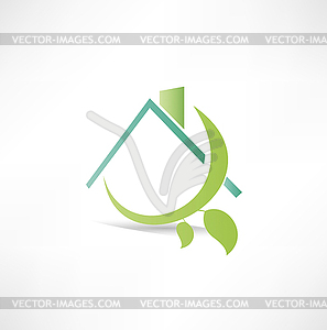 Eco home icon - vector clip art