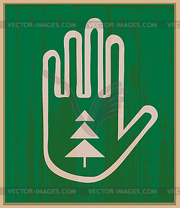 Hand and spruce - vector image