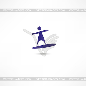 Man On Surf. Icon - vector image