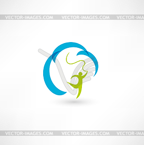 Gymnast With Ribbon - vector image