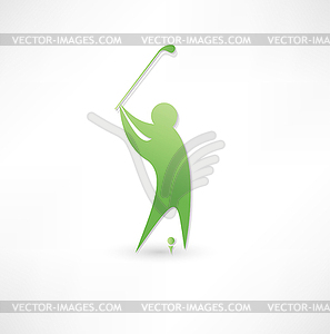 Golfer icon - vector clipart