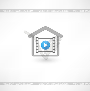 Домашний кинотеатр значок - иллюстрация в векторе