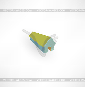 Реальный значок недвижимости - векторный клипарт / векторное изображение