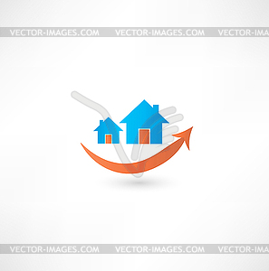 Home sign. Real estate concept design. Smile - stock vector clipart