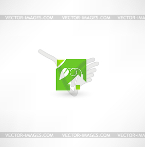 Eco home icon - vector clipart