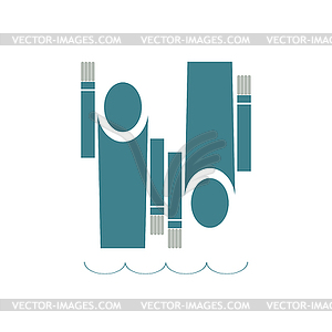 Swimmers Icon - stock vector clipart