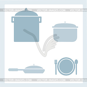 Set of kitchen tools - vector image