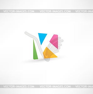 Abstract icon based on letter - royalty-free vector image