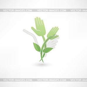 Eco hand icon - vector clipart