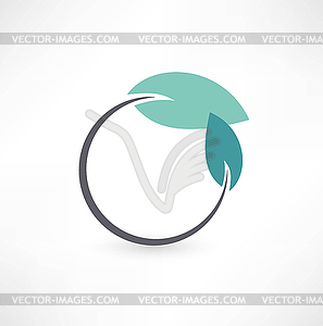 Eco symbols with leaf - vector EPS clipart