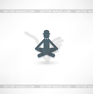 Gentleman in lotus position - vector clipart