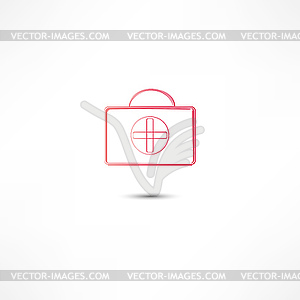 Аптечка первой помощи Иконка - векторизованное изображение клипарта