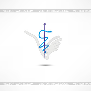 Medical snake - vector clipart