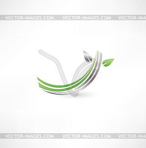 Eco symbols with leaf - vector clip art