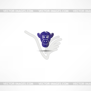 Monkey Icon - color vector clipart