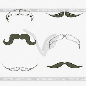 Mustache set - vector image