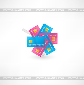 Credit cards icon - vector clip art