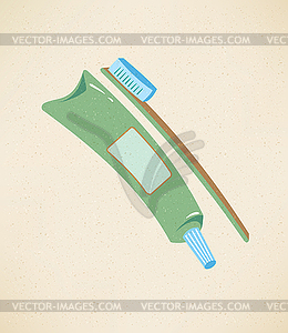 Toothpaste And Toothbrush Icon - vector clipart