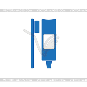 Toothpaste And Toothbrush Icon - vector image