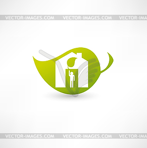 Green eco home - vector clipart