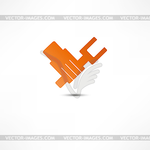 Hand With Wrench icon - vector clipart