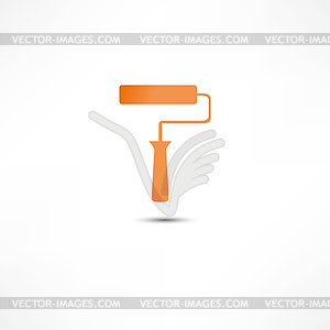 Paint Roller icon - royalty-free vector clipart