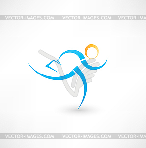 Running businessman icon - vector clipart / vector image