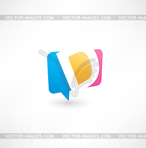 Abstract bubble icon based on letter D - vector clip art