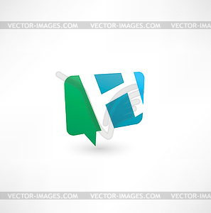 Abstract bubble icon based on letter H - vector image