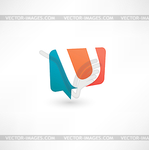 Abstract bubble icon based on letter U - vector clipart