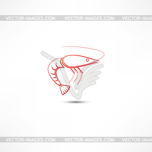 Shrimp Icon - vector image