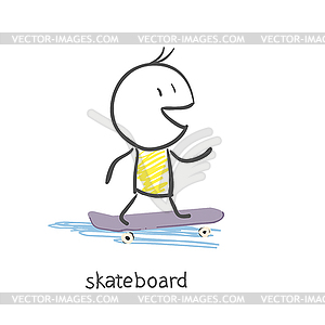 Man on skateboard - vector image