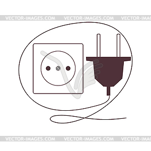 Plug and socket - vector image