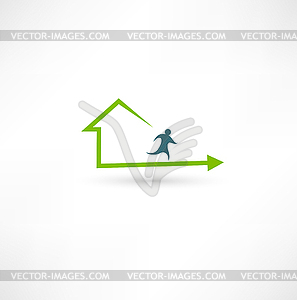 Home fitness icon - vector clipart